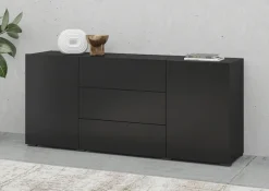 Home affaire Sideboard »Ava, Breite 140 cm, hängend und stehend montierbar« moderne grifflose Kommode, Schubladenschrank, 2Türen/3Schubkästen