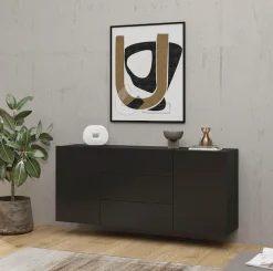 Home affaire Sideboard »Ava, Breite 140 cm, hängend und stehend montierbar« moderne grifflose Kommode, Schubladenschrank, 2Türen/3Schubkästen