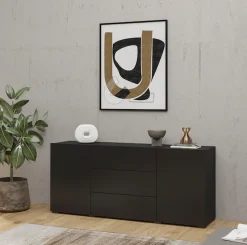 Home affaire Sideboard »Ava, Breite 140 cm, hängend und stehend montierbar« moderne grifflose Kommode, Schubladenschrank, 2Türen/3Schubkästen