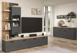 Home affaire Sideboard »Bajo« 1 Stk. tlg. Kommode mit 4 Türen und 1 Schubkasten – (B/T/H) 180/42/85 cm