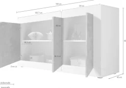 Home affaire Sideboard »Basic Breite 160 cm, Kommode 3 Türen, Anrichte,« Metallgriff, moderne Rahmenoptik, viel Stauraum, Farbauswahl