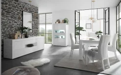 Home affaire Sideboard »Basic Breite 240 cm, Kommode 2 Türen, 2 Schubkästen, Anrichte,« Weiss HochglanzLack, Metallgriff, moderne Rahmenoptik, viel Stauraum,