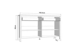 Home affaire Sideboard »BEDFORD Kommode, Kombikommode, Anrichte, Schrank« MDF-Profil 2D ummantelt, Hotstamping