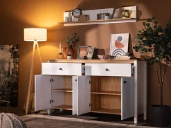 Home affaire Sideboard »BEDFORD Kommode, Kombikommode, Anrichte, Schrank« MDF-Profil 2D ummantelt, Hotstamping