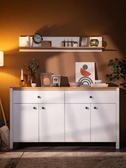 Home affaire Sideboard »BEDFORD Kommode, Kombikommode, Anrichte, Schrank« MDF-Profil 2D ummantelt, Hotstamping