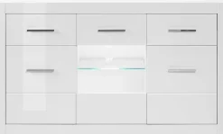 Home affaire Sideboard »Bianco, moderner Schrank, Kommode in Weiß Hochglanz« silberne Metallgriffe, ausreichend Stauraum, zeitlos, 164 cm breit