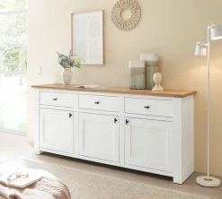 Home affaire Sideboard »Bristol« schwarze Metallgriffe, elegante Kranzoptik, ausreichend Stauraum