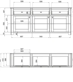 Home affaire Sideboard »Bristol« schwarze Metallgriffe, elegante Kranzoptik, ausreichend Stauraum