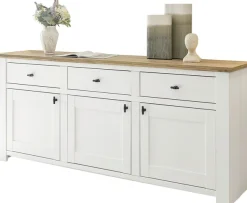 Home affaire Sideboard »Bristol« schwarze Metallgriffe, elegante Kranzoptik, ausreichend Stauraum