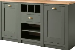 Home affaire Sideboard »Cambridge, moderner Schrank, Kommode im Landhausstil« ausreichend Stauraum, messingfarbene Metallgriffe, 145 cm breit
