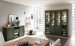 Home affaire Sideboard »Cambridge, moderner Schrank, Kommode im Landhausstil« ausreichend Stauraum, messingfarbene Metallgriffe, 145 cm breit