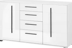 Home affaire Sideboard »Cantara, moderner Schrank, Kommode in Eiche Evoke, Weiß oder Kaschmir« schwarze Stangengriffe, ausreichend Stauraum, vielseitig einsetzbar