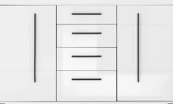Home affaire Sideboard »Cantara, moderner Schrank, Kommode in Eiche Evoke, Weiß oder Kaschmir« schwarze Stangengriffe, ausreichend Stauraum, vielseitig einsetzbar