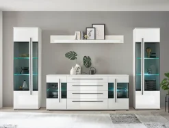Home affaire Sideboard »Cantara, moderner Schrank, Kommode in Eiche Evoke, Weiß oder Kaschmir« schwarze Stangengriffe, ausreichend Stauraum, vielseitig einsetzbar