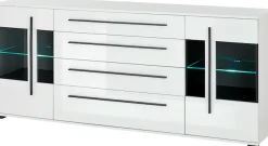 Home affaire Sideboard »Cantara, moderner Schrank, Kommode in Eiche Evoke, Weiß oder Kaschmir« schwarze Stangengriffe, ausreichend Stauraum, vielseitig einsetzbar