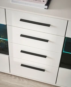 Home affaire Sideboard »Cantara, moderner Schrank, Kommode in Eiche Evoke, Weiß oder Kaschmir« schwarze Stangengriffe, ausreichend Stauraum, vielseitig einsetzbar