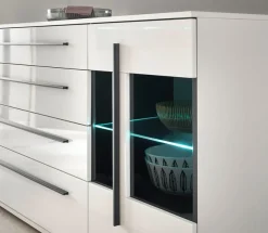 Home affaire Sideboard »Cantara, moderner Schrank, Kommode in Eiche Evoke, Weiß oder Kaschmir« schwarze Stangengriffe, ausreichend Stauraum, vielseitig einsetzbar