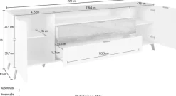 Home affaire Sideboard »CASANOVA« Breite ca. 220 cm
