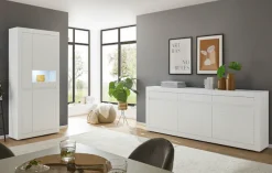 Home affaire Sideboard »Chester, moderne Anrichte, Kommode mit Stauraum, Schrank, Weiß Matt« 1 Stk. tlg. austauschbare Blende in Griffleiste, zeitloses Design, 217 cm breit