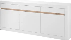 Home affaire Sideboard »Chester, moderne Anrichte, Kommode mit Stauraum, Schrank, Weiß Matt« 1 Stk. tlg. austauschbare Blende in Griffleiste, zeitloses Design, 217 cm breit