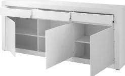 Home affaire Sideboard »Chester, moderne Anrichte, Kommode mit Stauraum, Schrank, Weiß Matt« 1 Stk. tlg. austauschbare Blende in Griffleiste, zeitloses Design, 217 cm breit