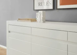 Home affaire Sideboard »Chester, moderne Anrichte, Kommode mit Stauraum, Schrank, Weiß Matt« 1 Stk. tlg. austauschbare Blende in Griffleiste, zeitloses Design, 217 cm breit