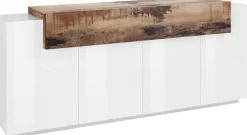 Home affaire Sideboard »Coro, Kommode, Schrank, Kredenz, grifflos mit Einlegeböden« 1 Klappe,4 Türen, Doppeltiefe,B/T/H 200x45x85,6cm