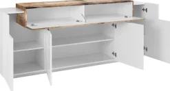Home affaire Sideboard »Coro, Kommode, Schrank, Kredenz, grifflos mit Einlegeböden« 1 Klappe,4 Türen, Doppeltiefe,B/T/H 200x45x85,6cm
