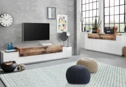 Home affaire Sideboard »Coro, Kommode, Schrank, Kredenz, grifflos mit Einlegeböden« 1 Klappe,4 Türen, Doppeltiefe,B/T/H 200x45x85,6cm