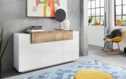 Home affaire Sideboard »Coro, Kommode, Schrank, Kredenz, grifflos mit Einlegeböden« mit 1 klappe, 3 Türen, DoppeltiefeB/T/H 160x45x85,6cm