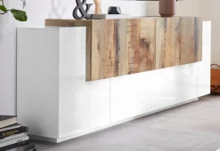Home affaire Sideboard »Coro, Kommode, Schrank, Kredenz, grifflos mit Einlegeböden« 1 Klappe, 6 Türen, Doppeltiefe, B/T/H 200x86x45cm