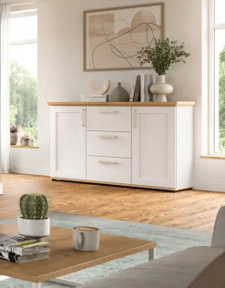 Home affaire Sideboard »Cosenza« Cosenza Sideboard 129 cm, 2 Türen, 4 Fächer, Sideboard, Wohnzimmer