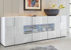 Home affaire Sideboard »Dama Breite 241, Kommode 2 Türen u. 4 Schubkästen, Anrichte« Front in 3D-Optik, viel Stauraum, verschiedene Farben