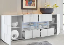 Home affaire Sideboard »Dama Breite 241, Kommode 2 Türen u. 4 Schubkästen, Anrichte« Front in 3D-Optik, viel Stauraum, verschiedene Farben