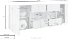 Home affaire Sideboard »Dama Breite 241, Kommode 2 Türen u. 4 Schubkästen, Anrichte« Front in 3D-Optik, viel Stauraum, verschiedene Farben