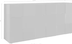 Home affaire Sideboard »Dama Breite 181, Kommode 3 Türen, Anrichte« Front in 3D-Optik, viel Stauraum, verschiedene Farben