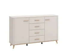 Home affaire Sideboard »Darwen Kombikommode, Sideboard, Schubladenkommode« Abgerundete Kanten, matte Kaschmir-Oberflächen, Gesamtmaße:154x40x90,5