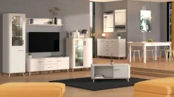 Home affaire Sideboard »Darwen Kombikommode, Sideboard, Schubladenkommode« Abgerundete Kanten, matte Kaschmir-Oberflächen, Gesamtmaße:154x40x90,5