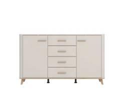 Home affaire Sideboard »Darwen Kombikommode, Sideboard, Schubladenkommode« Abgerundete Kanten, matte Kaschmir-Oberflächen, Gesamtmaße:154x40x90,5