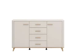 Home affaire Sideboard »Darwen Kombikommode, Sideboard, Schubladenkommode« Abgerundete Kanten, matte Kaschmir-Oberflächen, Gesamtmaße:154x40x90,5