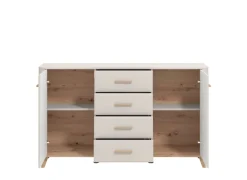 Home affaire Sideboard »Darwen Kombikommode, Sideboard, Schubladenkommode« Abgerundete Kanten, matte Kaschmir-Oberflächen, Gesamtmaße:154x40x90,5