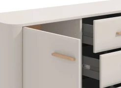 Home affaire Sideboard »Darwen Kombikommode, Sideboard, Schubladenkommode« Abgerundete Kanten, matte Kaschmir-Oberflächen, Gesamtmaße:154x40x90,5