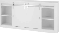 Home affaire Sideboard »Daytona, moderner Schrank, zeitlose Kommode, 201 cm breit« mit Schiebetürenbeschlag in Chrom-Optik, ausreichend Stauraum