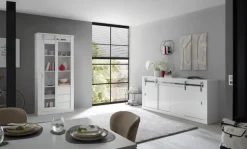 Home affaire Sideboard »Daytona, moderner Schrank, zeitlose Kommode, 201 cm breit« mit Schiebetürenbeschlag in Chrom-Optik, ausreichend Stauraum