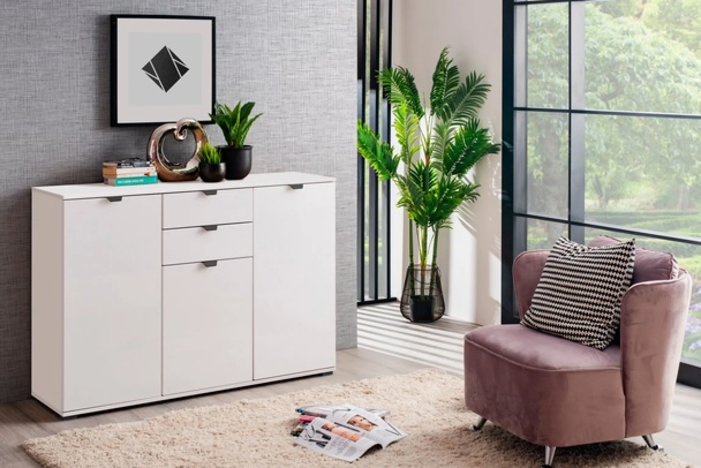 Home affaire Sideboard »Duero« Kommode mit 2 Schubkästen, Breite 135 cm
