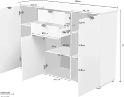 Home affaire Sideboard »Duero« Kommode mit 2 Schubkästen, Breite 135 cm