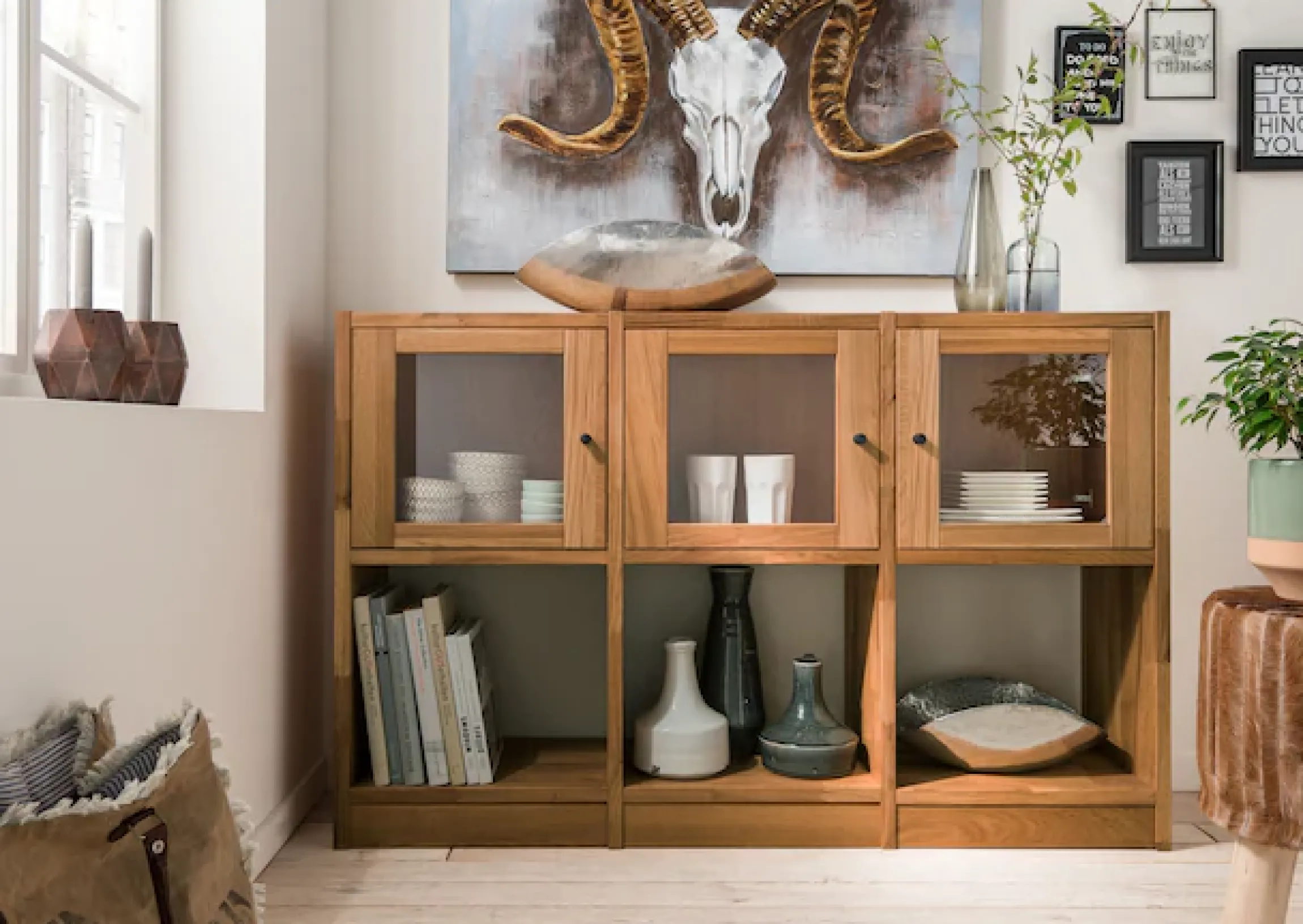 Home affaire Sideboard »Ecko, vielseitig als Bücher-, Wohn- oder Aufbewahrungsregal einsetzbar« Modulares Regalsystem mit vielseitigen Gestaltungsmöglichkeiten