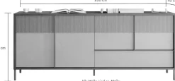 Home affaire Sideboard »Everest Breite 206 cm, Kommode mit 4 Türen u. 1 Schubkasten« Anrichte, Soft/Self Closing, Korpus 22 mm