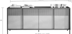 Home affaire Sideboard »Everest Breite 206 cm, Kommode mit 4 Türen« Anrichte, Soft/Self Closing, Korpus 22 mm