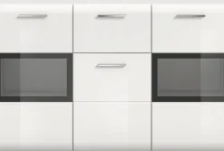 Home affaire Sideboard »FLORENZ, hochwertige MDF-Front,Rillenfräsung,2 Glastüren,1 Schublade« 1 Stk. tlg. Sideboard, Anrichte, Wohnzimmerschrank